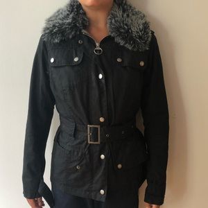Barbour waxed black jacket